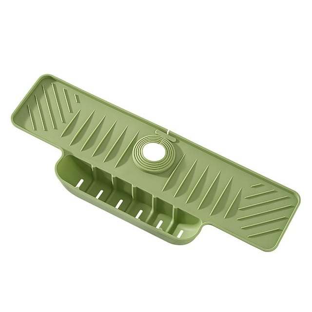 Kitchen Sink Mat With Built-in Pocket Non-slip Suction Base Water-absorbing Drain Pad For Faucet Area