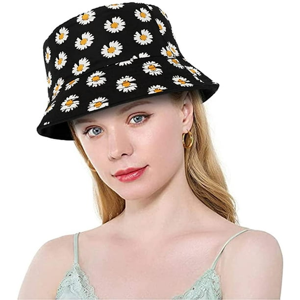 Reversible Womens Bucket Hat, Summer Fashion Fisherman Beach Sun Hats 