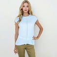 thumbnail image 2 of Women's Sleeveless Knit Top With Seam Front Detail- Large, Blue, 2 of 6