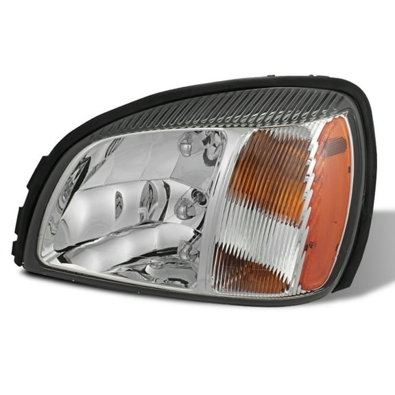 AKKON - Fits 2000-2005 Cadillac Deville 4Door Chrome [OE Style] Headlights Driver Left w/ Amber Side 2001 2002 2003 2004