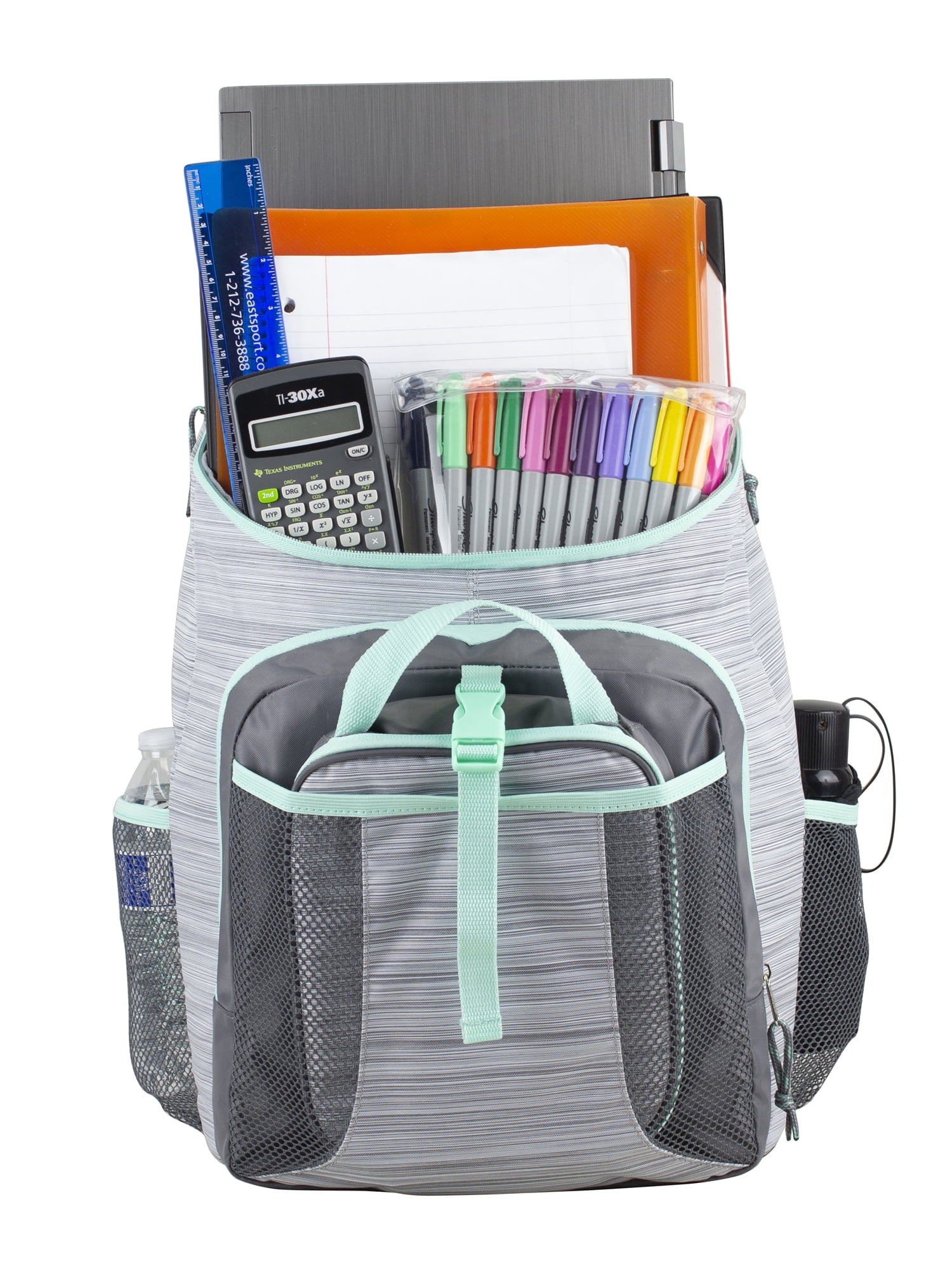 Fuel Unisex Top Loading Backpack and Lunch Bag Set, 2-Piece, Ash Gray