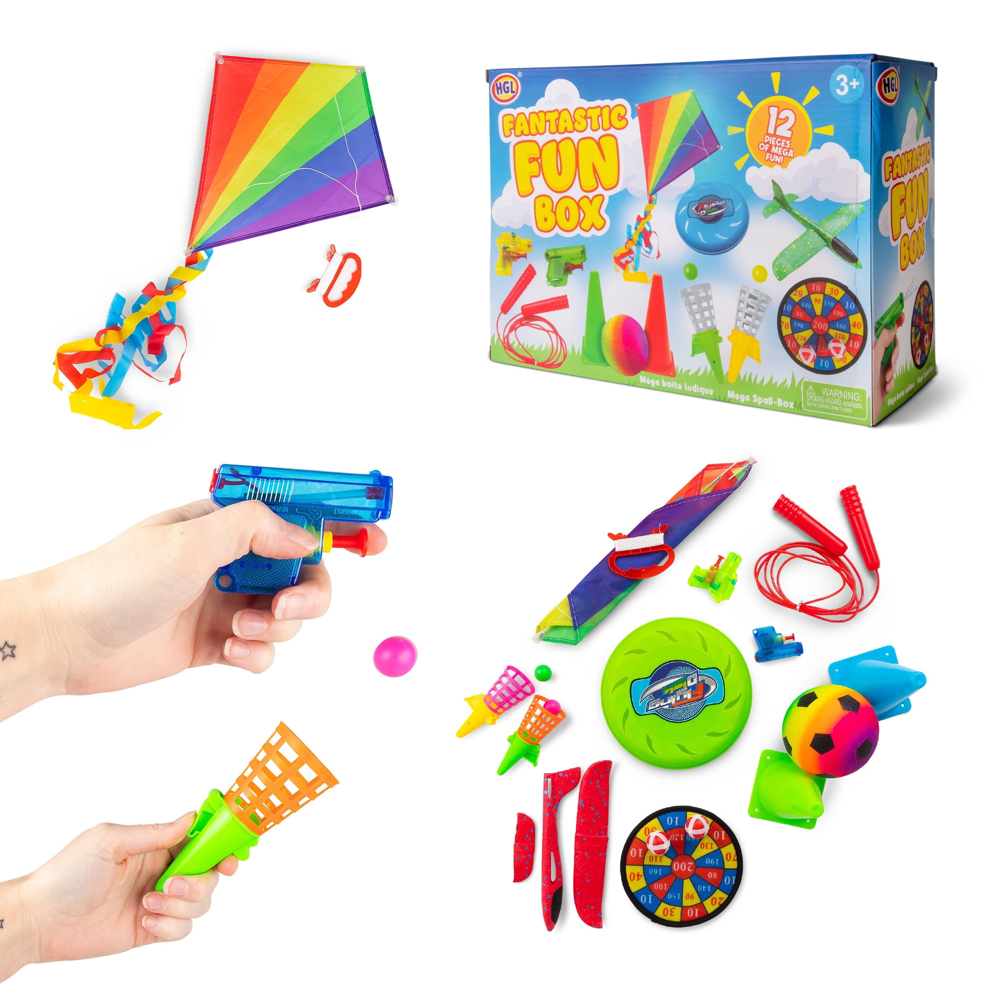 One for Fun Fantastic Fun Box, 12-Piece Kids Outdoor Games & Activity Set