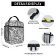 thumbnail image 6 of ZNDUO Grey Abstract Mosaic Art Pattern Lunch Bag, Reusable Leakproof Tote for Office, Work, School, Beach or Travel, 6 of 8