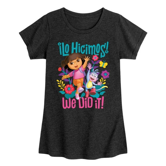 Dora The Explorer - We Did It - Toddler And Youth Girls Fitted Short Sleeve Graphic T-Shirt