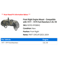 thumbnail image 2 of Front Right Engine Mount - Compatible with 1977 - 1979 Ford Ranchero 5.0L V8 1978, 2 of 2