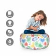 thumbnail image 2 of Love Storage Toy Bag Chair, Patchwork Style Hearts White Backdrop Dreamy Fantasy Display Romantic Valentines, Stuffed Animal Organizer Washable Bag, Large Size, Multicolor, by Ambesonne, 2 of 3