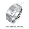 thumbnail image 3 of 8MM Brushed Tungsten Carbide Band Men's Silver/Black Anniversary Ring Size 7-12, 3 of 6