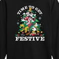 thumbnail image 3 of Disney - Mickey and Friends Time To Get Festive Christmas - Toddler & Youth Long Sleeve Graphic T-Shirt, 3 of 5