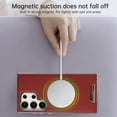 thumbnail image 3 of Magnetic for Samsung Galaxy S22 Ultra Case, [Military Grade Drop Tested] [Compatible with MagSafe] Shockproof Anti-fall Fiber Pattern PU Leather Back Slim Protective Case,Red, 3 of 10