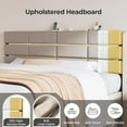 thumbnail image 3 of King/Cal King Size Upholstered Headboard, Adjustable Head Boards with LED Light & Charging Station, Bed Headboard Only, Attach Frame, Ideal for Bedroom, Dorm, Guest Room, Beige, 3 of 18