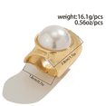thumbnail image 3 of YYKihy Exaggerated Pearl Statement Ring For Women Alloy Finger Ring Large Artificial Pearl Ring Gothic Punk Jewelry For Her, 3 of 6