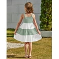 thumbnail image 5 of Arshiner Toddler Summer Dress White Green Boho Casual Twirl Swing Flowy Tiered Sundresses with Pockets for 3-4 Years, 5 of 8