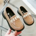 thumbnail image 2 of Otqutp Soft Sole Shoes for Flower Girls Fashion Spring Summer Children Casual Shoes Girls Leather Shoes Thick Sole Non Slip Dress Shoes Slip On Comfortable Pearl Solid Color, 2 of 5