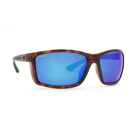 Calcutta Horseshoe Polarized Sunglasses Tortoise Frame/Blue Mirror Lens