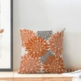 thumbnail image 2 of Fall Decor Pillow Covers 16x16 Set of 2, Burnt Orange Dahlias Flowers Throw Pillow Covers Geometry Modern Linen Farmhouse for Couch Sofa Summer Home Outdoor Decor, 2 of 5
