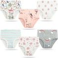 thumbnail image 1 of Jeccie Little Girls' Cotton Brief Breathable Toddler Panties Kids Assorted Underwears 6 Pack 2-7 Years, 1 of 9
