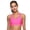 Pink, variant on Women Seamless High Impact Sports Bras Back Pocket Phone Holder Padded Racerback Running Bra Wirefree Yoga Crop Top