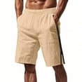thumbnail image 2 of BLCHUNen Mens Summer Beach Shorts Drawstring Elastic Side Zipper Casual Shorts with Pockets, 2 of 9