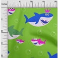 thumbnail image 2 of oneOone Polyester Spandex Green Fabric Shark Print Kids Sewing Craft Projects Fabric Prints By Yard 56 Inch Wide, 2 of 4