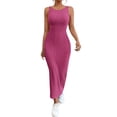 thumbnail image 1 of xiaxaixu Femmes Tricot Robe, Sans Manches Dos Solide Slim Ajustement Robe Longue d'Été pour Cocktail de Fête, 1 of 9
