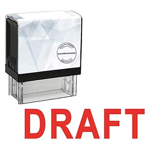 StampExpression - Draft Office Self Inking Rubber Stamp - Red Ink (A-5120)