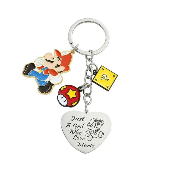 Mario Family Gifts Cute Keychains Friendship Gift Stuff Ornament Heart Keychain Birthday Present Women Men Girls Boys Son Daughter