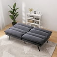 thumbnail image 2 of Hcore Convertible Futon Sofa Bed Uptown with Memory Foam and Metal Legs, Light Black, 2 of 8