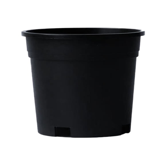Nursery Pots Container with Drainage Holes, Injection Molded Flexible Flower Pots for Plants, Soil Growers, Hydroponics, and Starting, Black