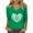 Green, variant on Patricks Day Shirts for Women V-Neck 2025 sual 3/4 Sleeve Irish Love Heart Print Shamrock Graphic T-shirt Green Saint Patty's Tunic Tops Plus Size 4X 5X Valentine's Day