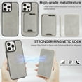 thumbnail image 6 of Designed for iPhone 16e Case, PU Leather + TPU Material, Detachable Magnetic Card Holder, Ultra Slim Lightweight Business Wallet Cover, Drop Protective Shockproof Classic Design, Gray, 6 of 10