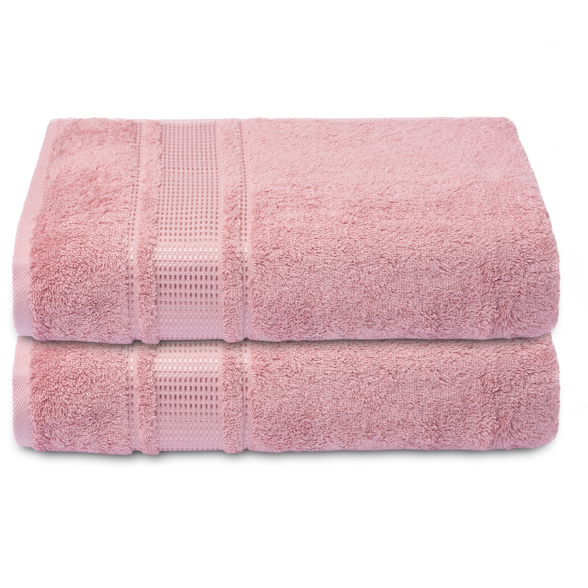 Melissa Linen, Cotton Bath Towels, 2 Pack Luxuries Towels for Bathroom, Super Absorbent, Dusty Pink
