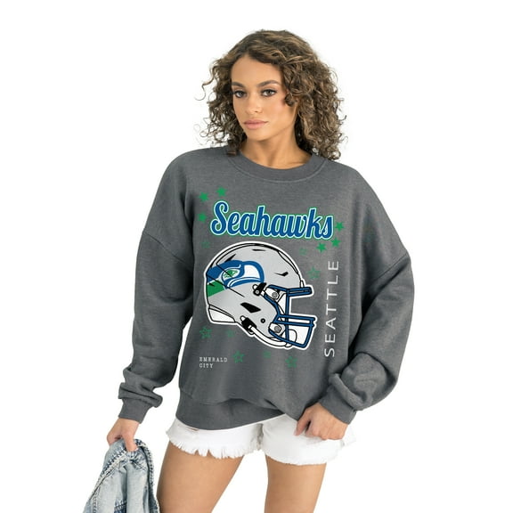 Women's Gameday Couture Gray Seattle Seahawks Ready to Rumble Premium Fleece Pullover Sweatshirt