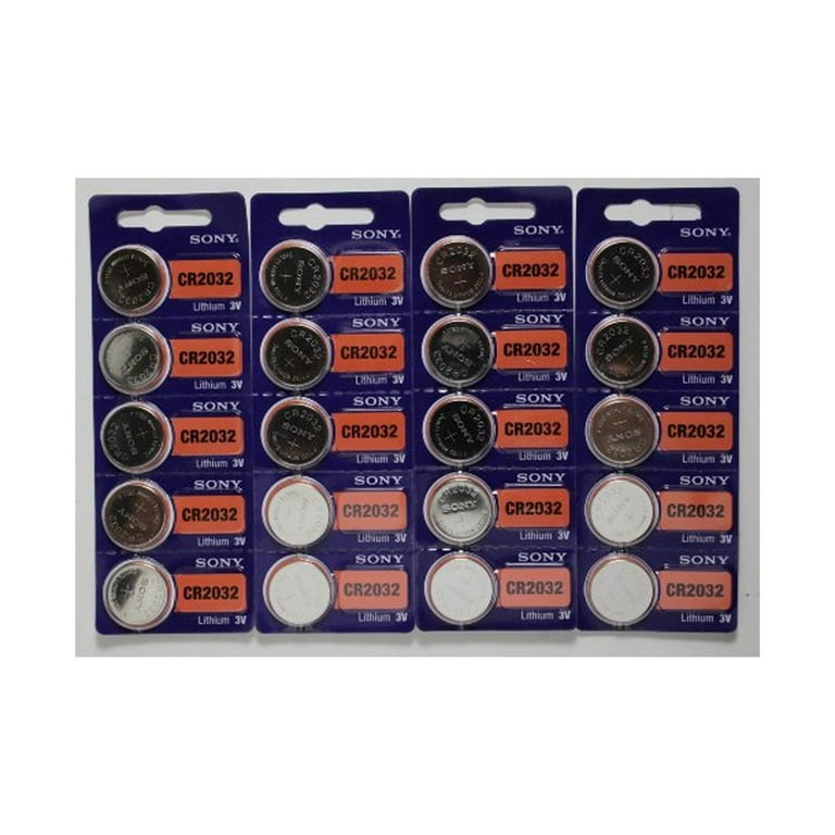Lot of 100 Sony CR2032 3 Volt Lithium Coin Battery on Tear Strip - Bulk  Pack 