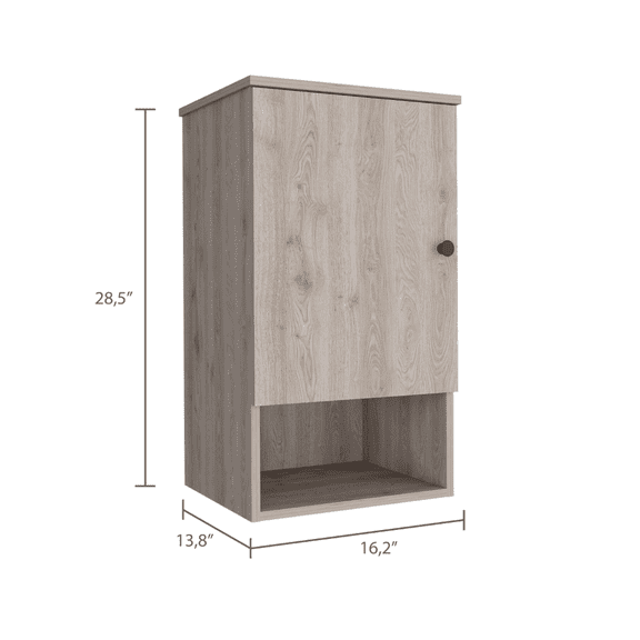 Alaska Medicine Cabinet; With Three Storage Shelves; Single Door Cabinet