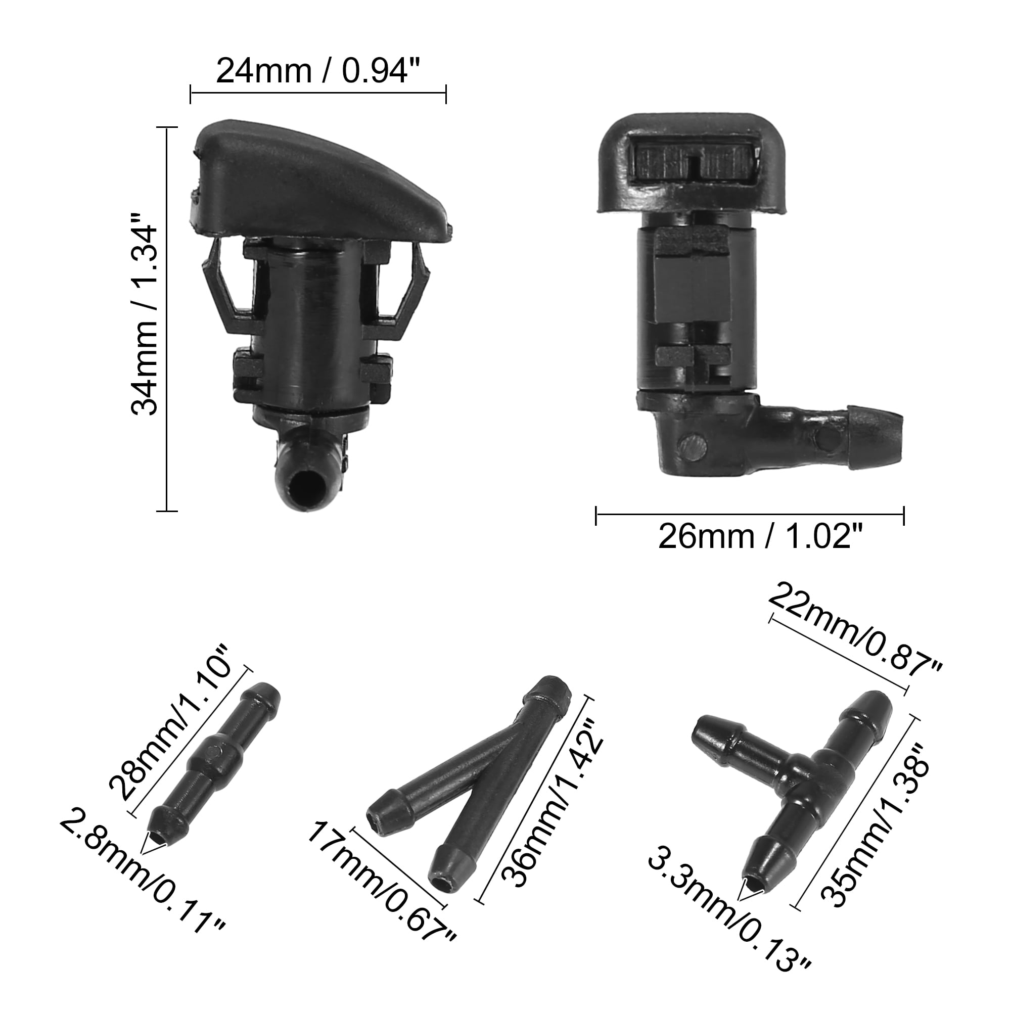 Unique Bargains Windshield Washer Nozzle Sprayer Kit for Lincoln MKZ with Hose
