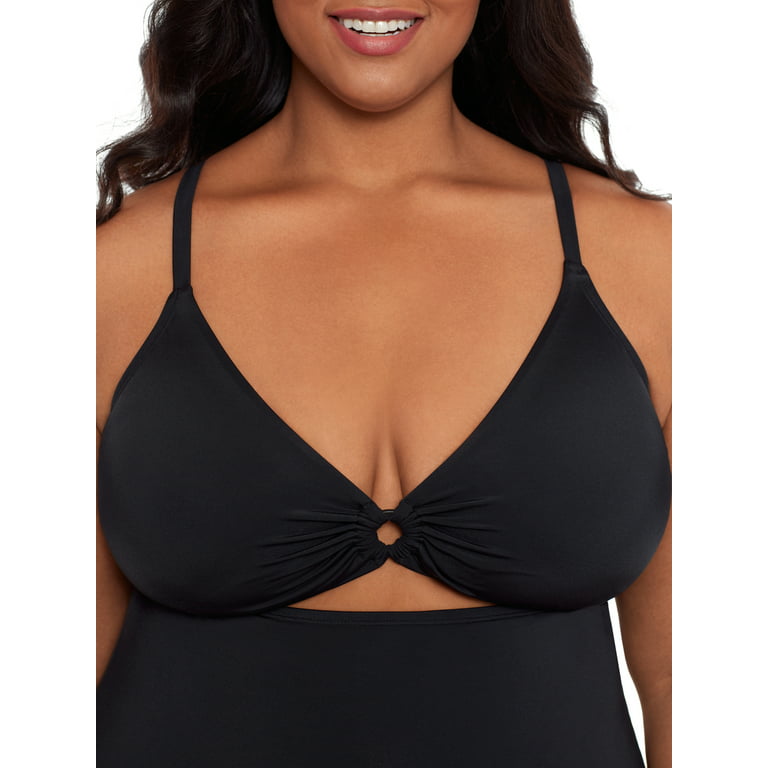 Time and Tru Women's and Women's Plus Size O Ring One Piece