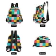 thumbnail image 4 of FORMRS Mini Backpack Purse for Women Travel Daypack Casual Shoulder Bag, Blue Checkered Pattern, 4 of 7