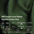 thumbnail image 4 of 400-Thread Count 100% Egyptian Cotton Lightweight Solid Sheet Set with Deep Pockets Hunter Green / Cal King, 4 of 5