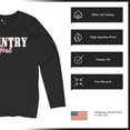 thumbnail image 6 of Country Girl Logo Women's Long Sleeve T-shirt Western Rodeo Style Southern Pride Cowgirl Rustic Feminine Farm Life Ranch, 6 of 7