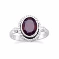thumbnail image 1 of .925 Sterling Silver Faceted Garnet Ring with Rope Women's Ring, 1 of 1