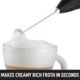 thumbnail image 4 of Potente espumador de leche con soporte mejorado - Espumador de café Espumador eléctrico de mano - Café, latte, matcha y más espumador de leche - Batidor eléctrico (negro), 4 of 5