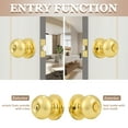 thumbnail image 5 of (2 Pack) knobelite Polished Brass Round Entry Door Knobs Keyed Alike, Exterior/Interior Door Handles Bedroom Bathroom/Front/Offic Doors, Door Lock with Locks and 3 Combo Keys Lock Security, 5 of 6