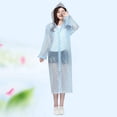 thumbnail image 3 of Chubasquero transparente de punto de onda para adultos, impermeable, con capucha, poncho, impermeable, unisex, portátil, transparente, para lluvia, para adultos, hombres, mujeres (azul), 3 of 5