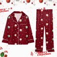 thumbnail image 2 of NOLDARES Matching Family Plaid Pajamas Set for Christmas, Long Sleeve with Pants Plaid Sleepwear Loungewear for Holiday Wear(Wine,C:3-4 Years), 2 of 6