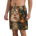 thumbnail image 2 of KLL Whimsical Flower Crown Maiden Men's Casual Summer Beach Shorts Hawaiian Shorts with Pockets-, 2 of 5