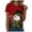 Brick Red, variant on larppty Women Crew Neck Cute Snowman with Hat Graphic Fall Shirts Casual Christmas Tee Family Tops (Brick Red, L)
