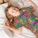 thumbnail image 5 of Fotbe Colorful Dinosaur Pijama Estampada de 2 Piezas para Niños – Ropa de Dormir de Manga Corta Cómoda para Niños y Niñas, Camiseta y Shorts de Algodón-Small, 5 of 6