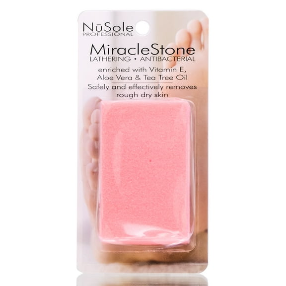 Pink , NuSole Lathering & Antibacterial MiracleStone, hair scalp beauty - Pack of 1 w/ Sleek 3-in-1 Comb/Brush