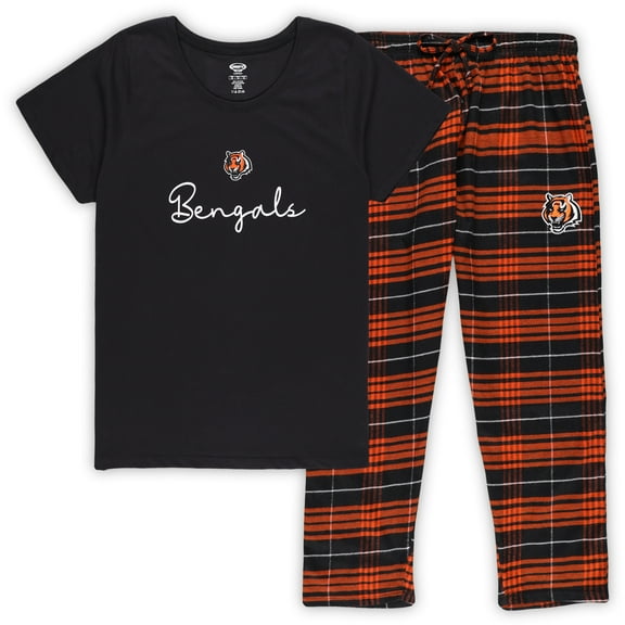 Women's Concepts Sport Cincinnati Bengals Plus Size Script Top & Pants Sleep Set