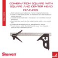 thumbnail image 2 of Combinación cuadrada Starrett 11HC-12-4R de 30 cm con trazador, 2 of 9